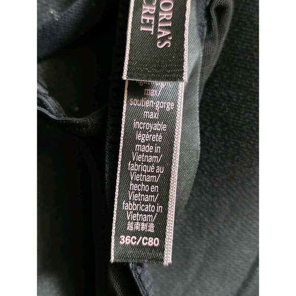 Victoria's Secret Bra Size 36C Style C80 Black Criss Cross Back Mesh Edging - Picture 4 of 6